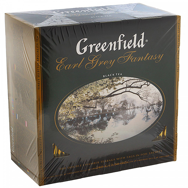 Чай черный Greenfield Earl Grey Fantasy 100 пакетиков фото в онлайн-магазине Kofe-Da.ru